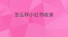 怎么样小红书收录 小红书怎么样