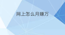 网上怎么月赚万 怎么月赚60万