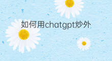 如何用chatgpt炒外汇 chatgpt如何用