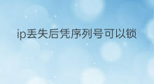 ip丢失后凭序列号可以锁机吗 ip序列号是否可以解锁