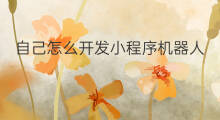 自己怎么开发小程序机器人 chatgpt机器人