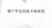 哪个平台回收卡券变现 哪个平台回收卡券变现快