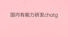 国内有能力研发chatgpt的公司 chatgpt国内有研发吗