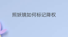 照妖镜如何标记降权 照妖镜如何降权