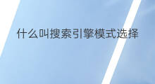 什么叫搜索引擎模式选择 什么叫搜索引擎营销模式