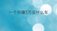 一个月赚3万买什么车 一个月赚12万的车能买吗