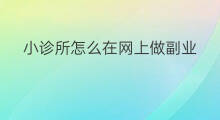 小诊所怎么在网上做副业 19岁怎么在网上做副业