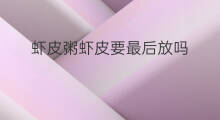 虾皮粥虾皮要最后放吗 虾皮粥放什么材料煮