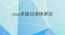 aso关键词清榜原因 aso关键词为什么会掉榜