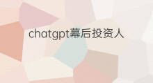 chatgpt幕后投资人(chatgpt投资人华人)