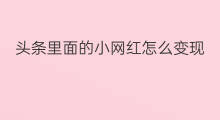 头条里面的小网红怎么变现 网红如何变现