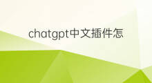 chatgpt中文插件怎么用 chatgpt中文插件
