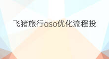 飞猪旅行aso优化流程投放策略 投放aso优化
