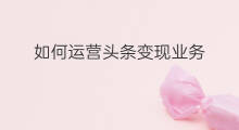 如何运营头条变现业务 养鸡如何快速变现业务