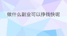 做什么副业可以挣钱快呢 做什么副业可以挣钱快