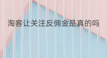 淘客让关注反佣金是真的吗 淘客模式赚佣金是真的吗