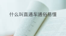 什么叫直通车通俗易懂 什么叫手机直通车