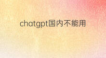 chatgpt国内不能用(国内不能用chatgpt)