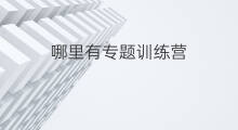 哪里有专题训练营 哪里有格斗训练营