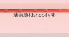 速卖通和shopify哪个好 shopify和速卖通选哪个