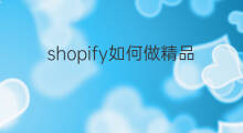 shopify如何做精品店 lazada精品店怎么做
