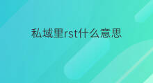 私域里rst什么意思 私什么意思域