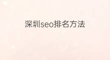 深圳seo排名方法 深圳seo方法