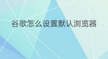 谷歌怎么设置默认浏览器 如何谷歌设置默认浏览器