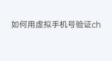 如何用虚拟手机号验证chatgpt chatgpt虚拟手机号