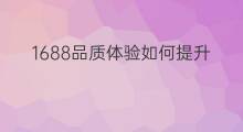 1688品质体验如何提升 1688如何提升品质分