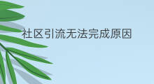 社区引流无法完成原因 社区商行如何引流