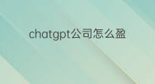 chatgpt公司怎么盈利(快手公司怎么盈利)