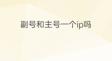 副号和主号一个ip吗 主号和副号是一个ip吗