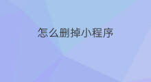 怎么删掉小程序 微信怎么删掉小程序