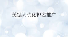 关键词优化排名推广 关键词优化推广排名