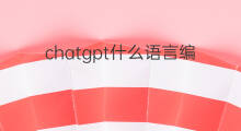 chatgpt什么语言编写(chatGPT什么语言编写)