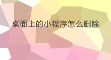 桌面上的小程序怎么删除 桌面上没有快手了吗