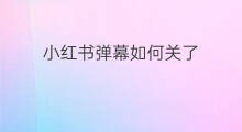 小红书弹幕如何关了 小红书如何举报弹幕