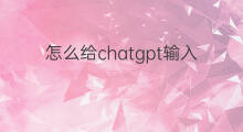 怎么给chatgpt输入数据(chatgpt怎么输入数据)