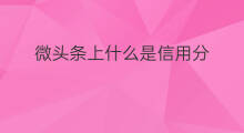 微头条上什么是信用分 微头条怎么查看信用分