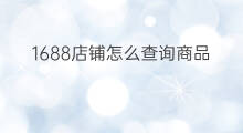 1688店铺怎么查询商品 快手店铺评分怎么查询商品