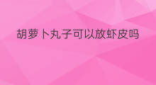 胡萝卜丸子可以放虾皮吗 胡萝卜虾皮可以吃吗