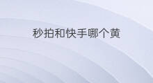 秒拍和快手哪个黄 快手和秒拍哪个