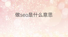 做seo是什么意思 seo是什么意思