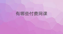 有哪些付费网课 快手网课好吗