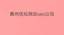 惠州优化网站seo公司 优化网站seo公司