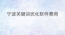 宁波关键词优化软件费用 宁波关键词软件费用排名