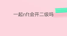 一起nft会开二级吗 国内nft会开二级市场吗