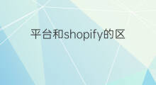 平台和shopify的区别 shopify和国内的区别