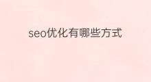 seo优化有哪些方式 seo优化方式有哪些